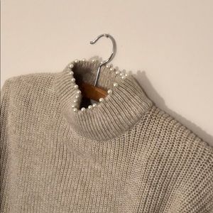 Turtleneck Sweater with Pearls